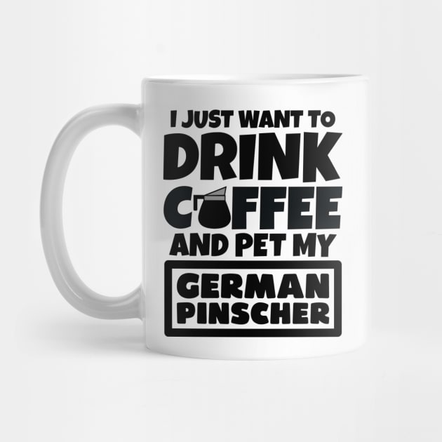 I just want to drink coffee and pet my German Pinscher by colorsplash